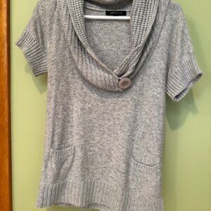 BCBG Maxazria Grey Knit Top – Loose Scoop Neck | Size Medium